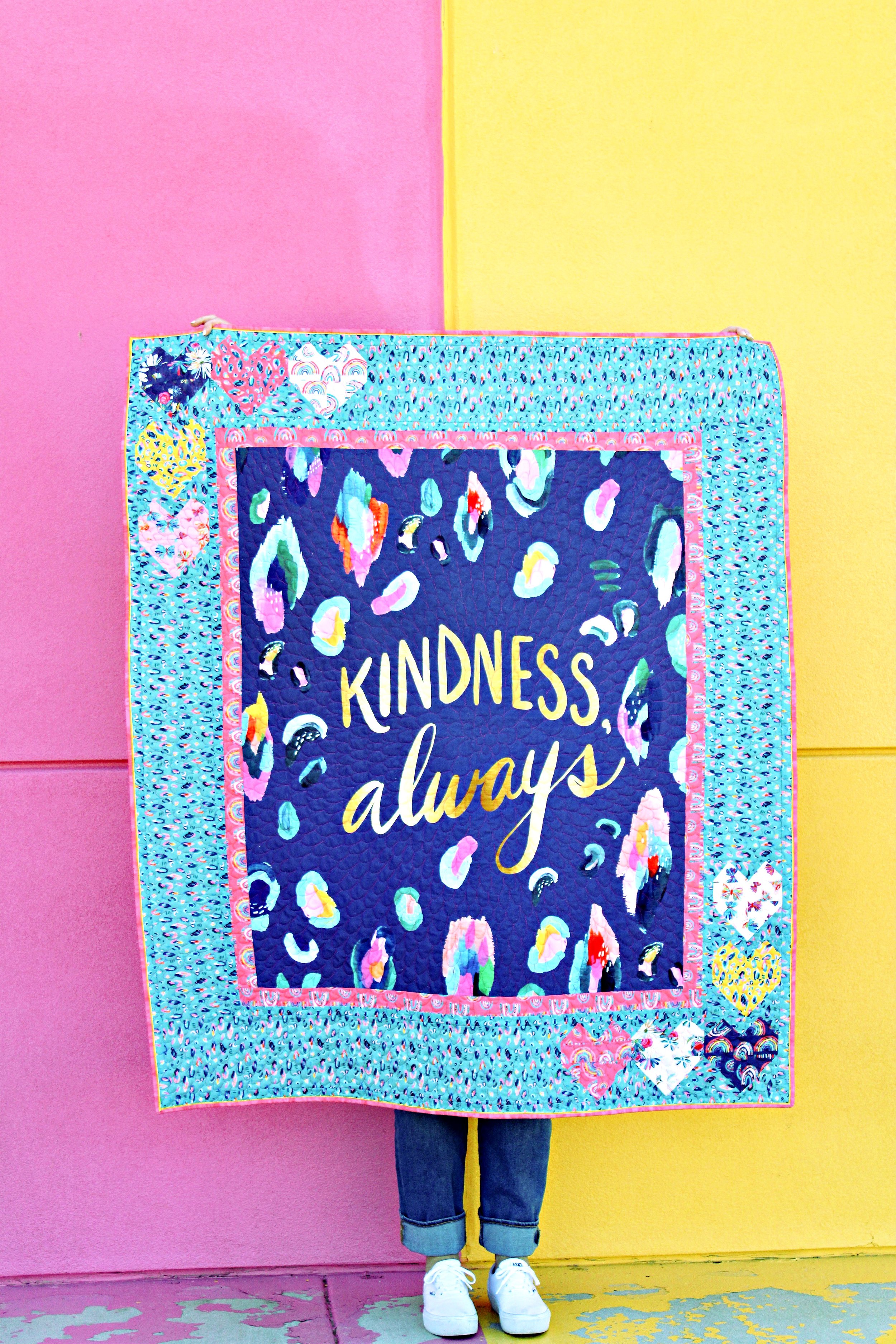 How I Made the Kindness Always Panel Quilt Heart Border — Bayhill Studio